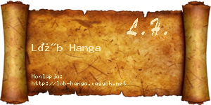 Löb Hanga névjegykártya